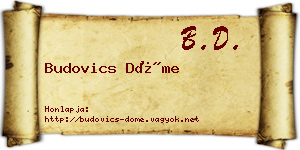 Budovics Döme névjegykártya